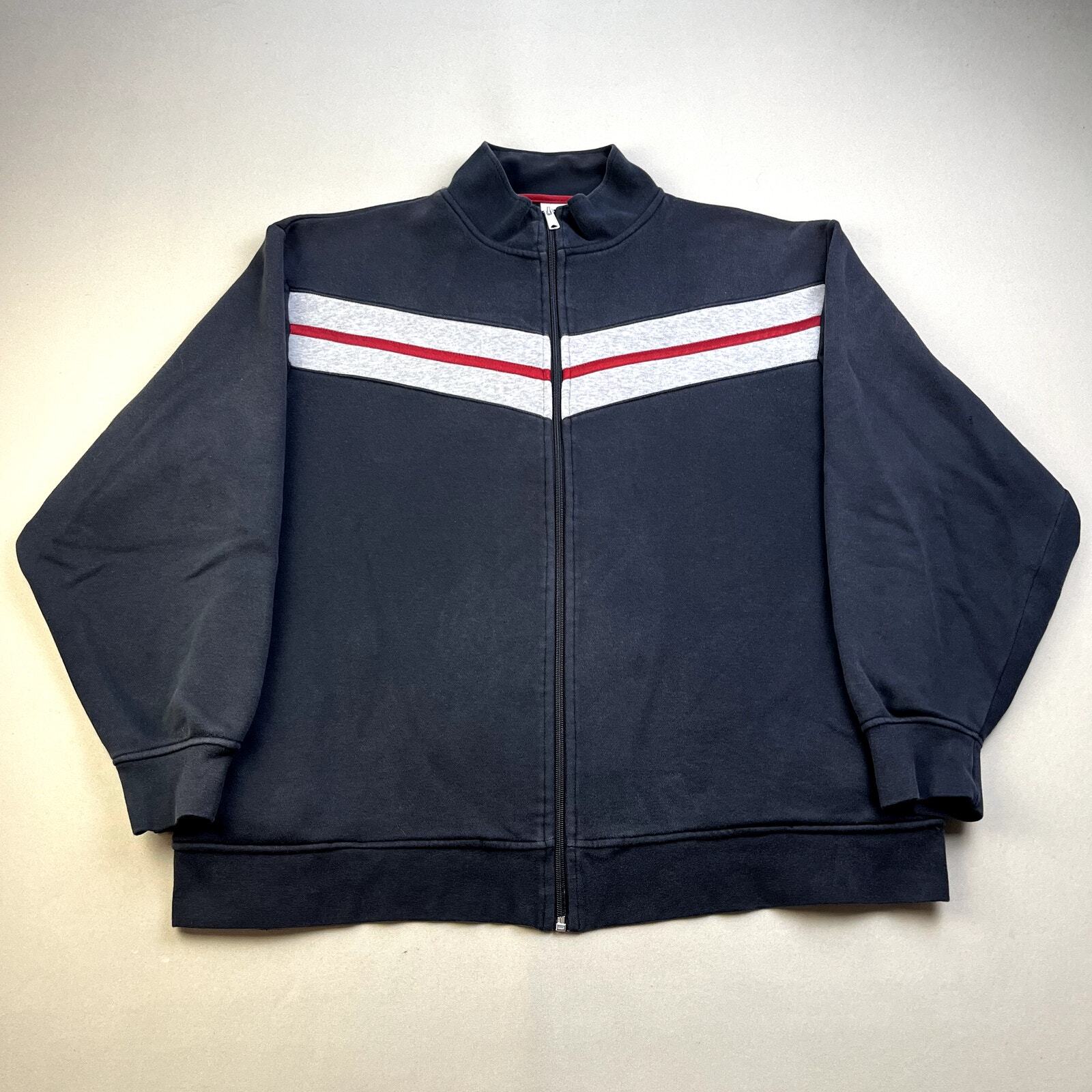 Vintage Russell Athletic Sweatshirt Adult Large Black Full Zip Bomber Skater y2k