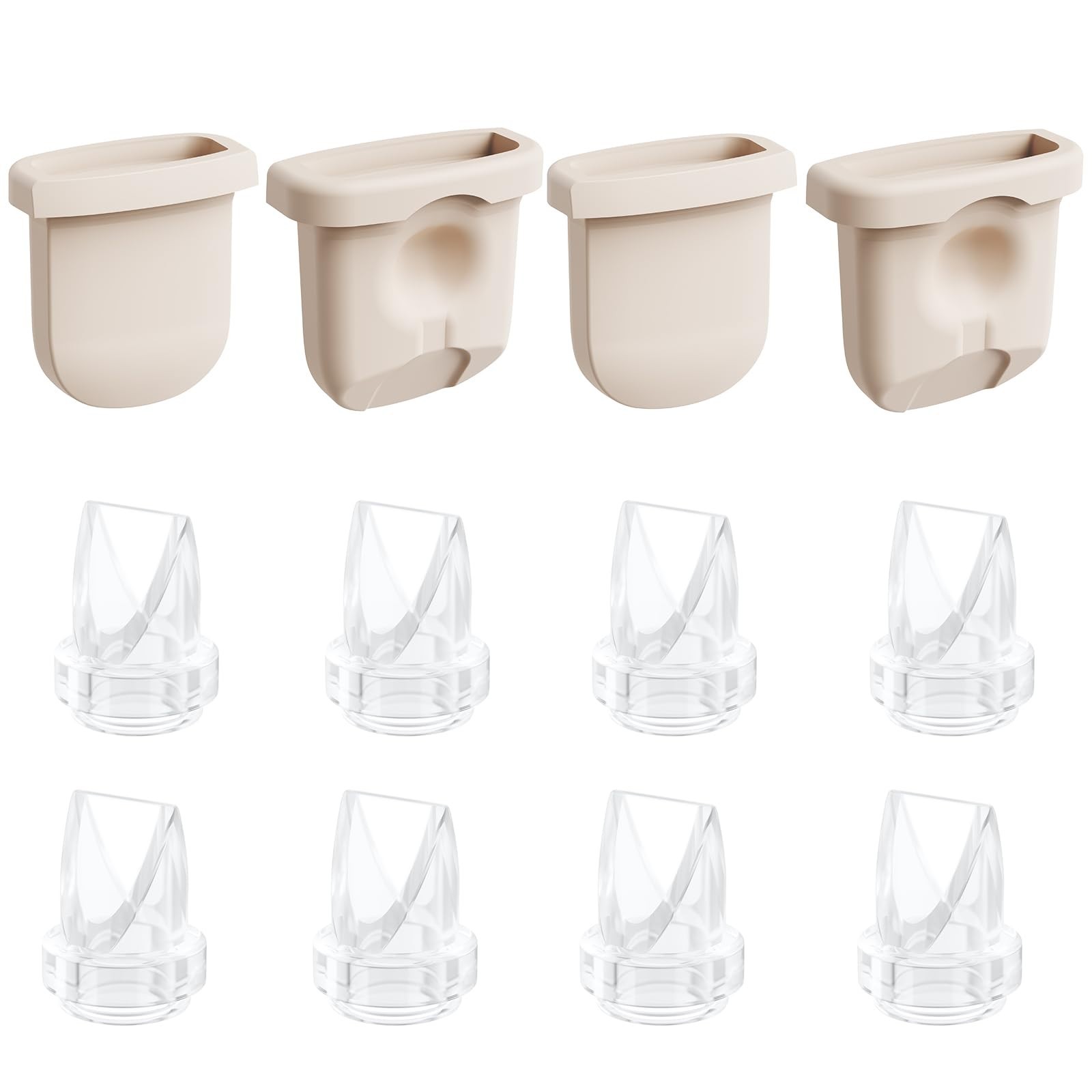 12pcs Breast Pump Parts for eufy S1 Pro/S1/E10/E20, 8 Valves & 4 Diaphragms