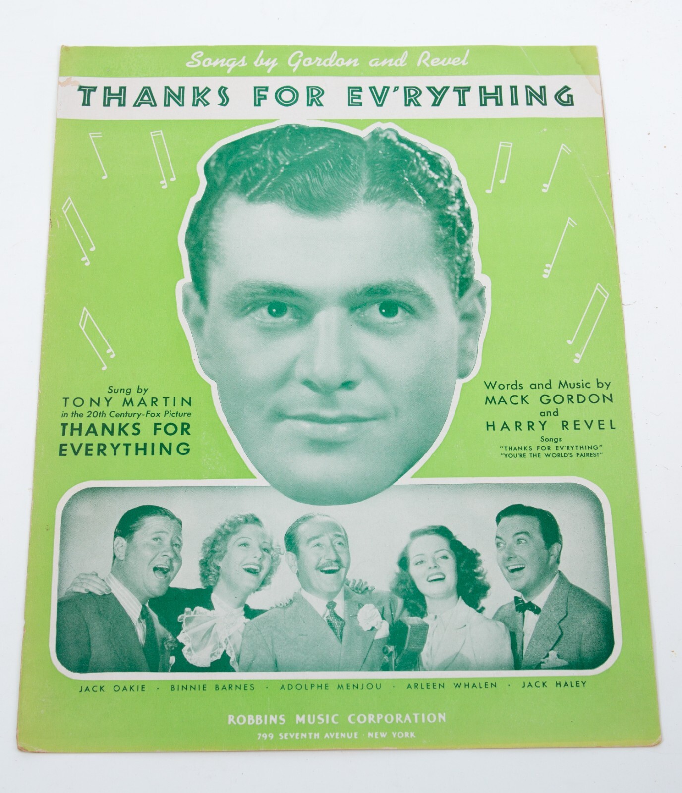 THANKS FOR EVERYTHING Mack Gordon & Harry Revel 1938 sheet music THANKS FOR EVERYTHING Mack Gordon & Harry Revel 1938 sheet music