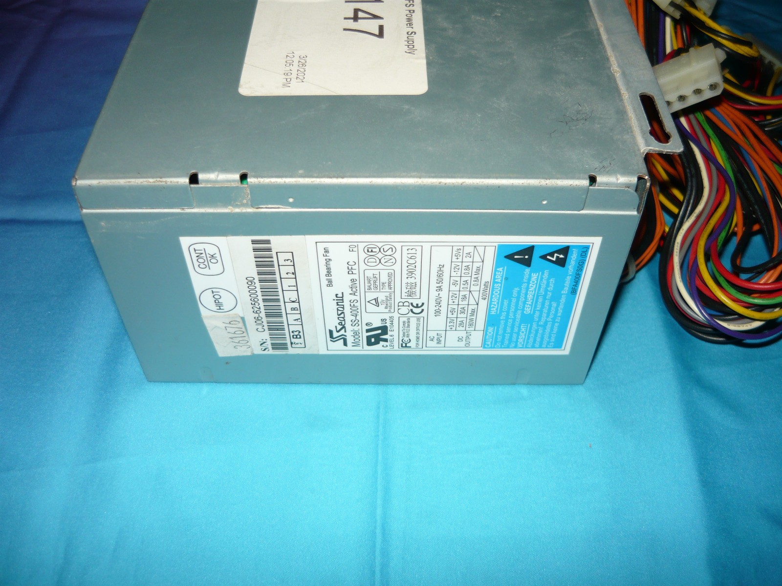 Vintage Seasonic SS-400FS ATX Power Supply 400W PSU Used Vintage Seasonic SS-400FS ATX Power Supply 400W PSU Used