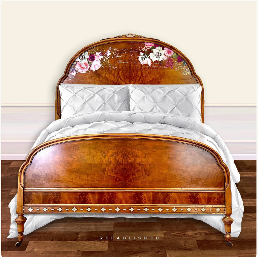 Antique Bed- Refablished - Fairytale Princess- Full Size- Can fit Queen Frame
