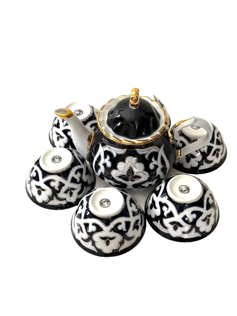 AUTHENTIC UZBEK PAKHTAGUL (COTTON ROSE FLOWER) DESIGN CHAI SERVICE
