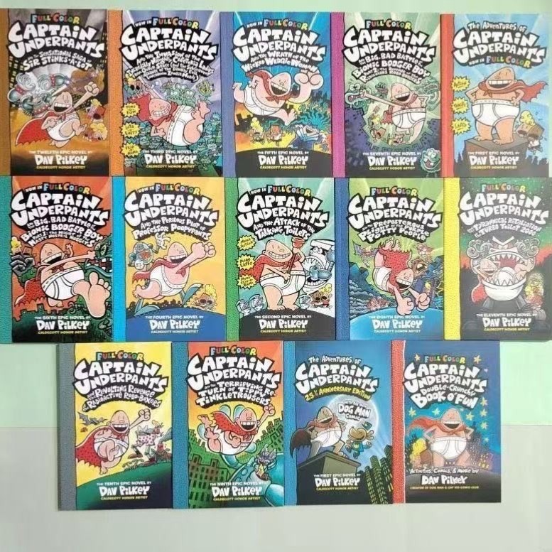 Complete Lot Series - Set of 14 Captain Underpants books by Dav Pilkey Complete Lot Series - Set of 14 Captain Underpants books by Dav Pilkey