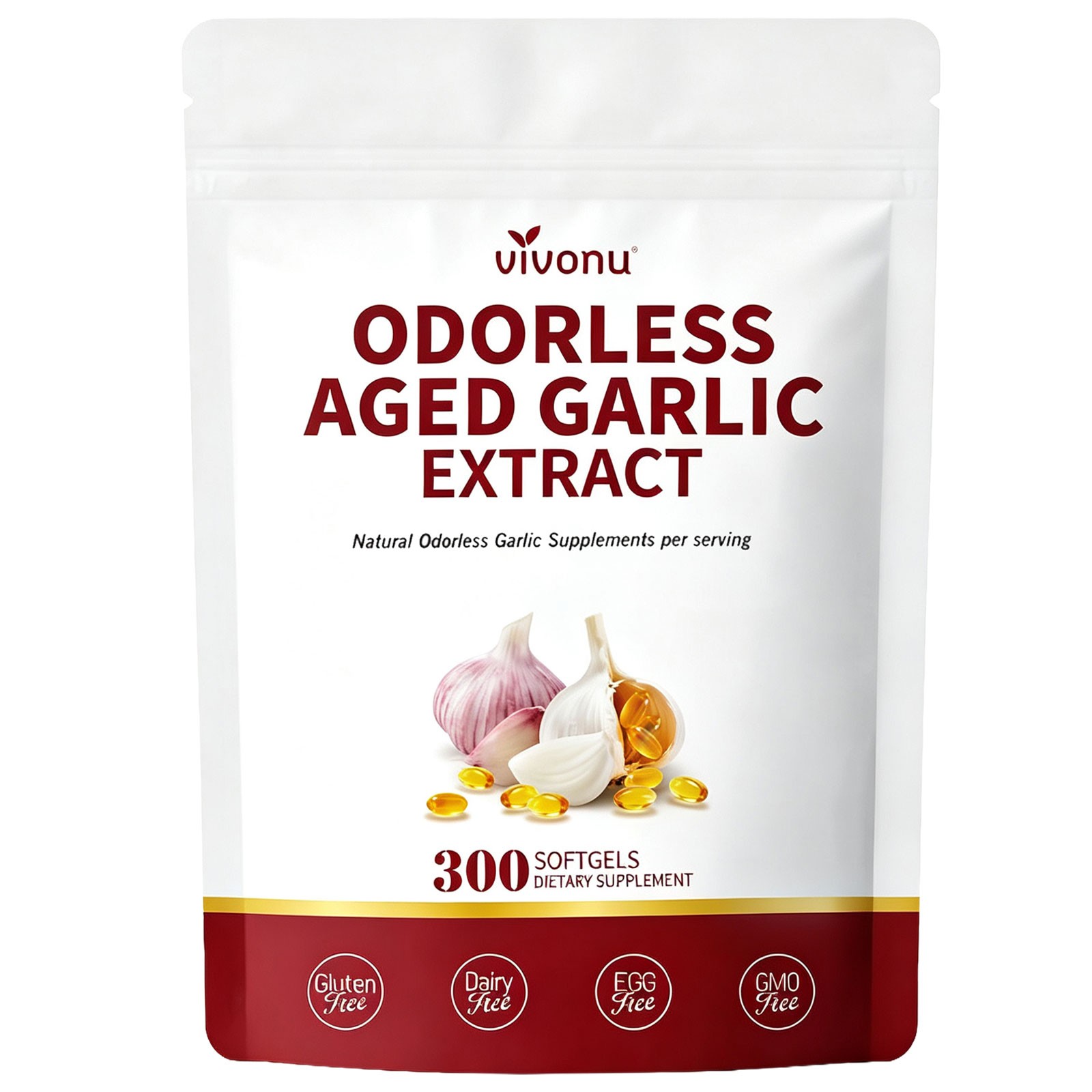 VivoNu Odorless Aged Garlic Extract Softgels Adult Daily Nutritional Supplement VivoNu Odorless Aged Garlic Extract Softgels Adult Daily Nutritional Supplement