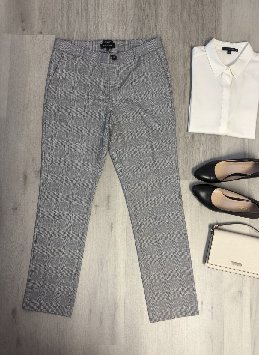 Talbots Hampshire Gray Plaid Dress Pants Size 8 Talbots Hampshire Gray Plaid Dress Pants Size 8