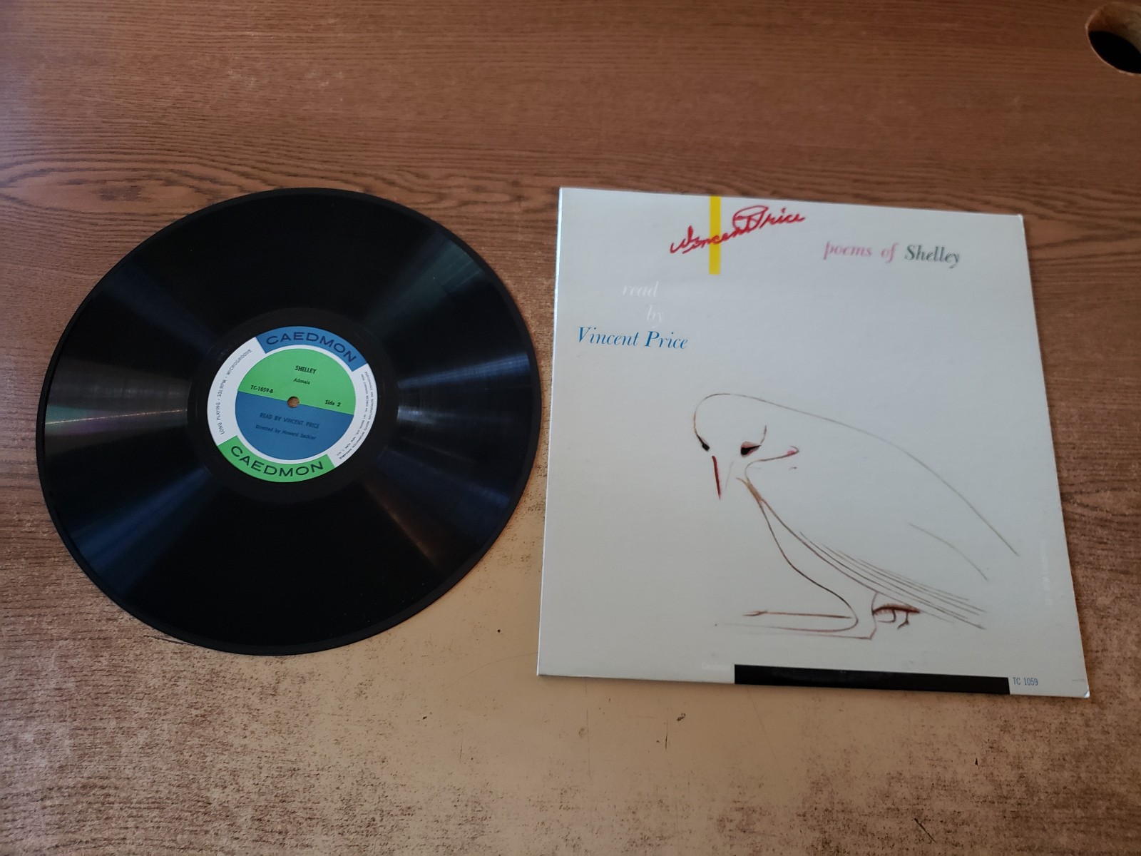 autographed 1960s excellent Vincent Price  – Poems Of Shelley LP33