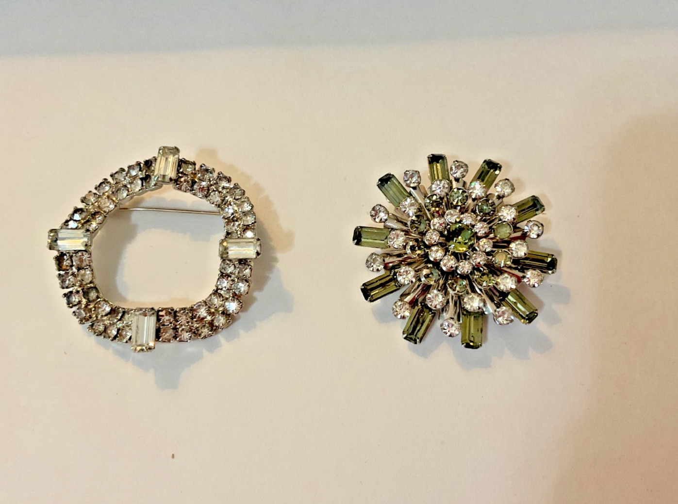 Two Beautiful Vintage Rhinestone Brooches Two Beautiful Vintage Rhinestone Brooches