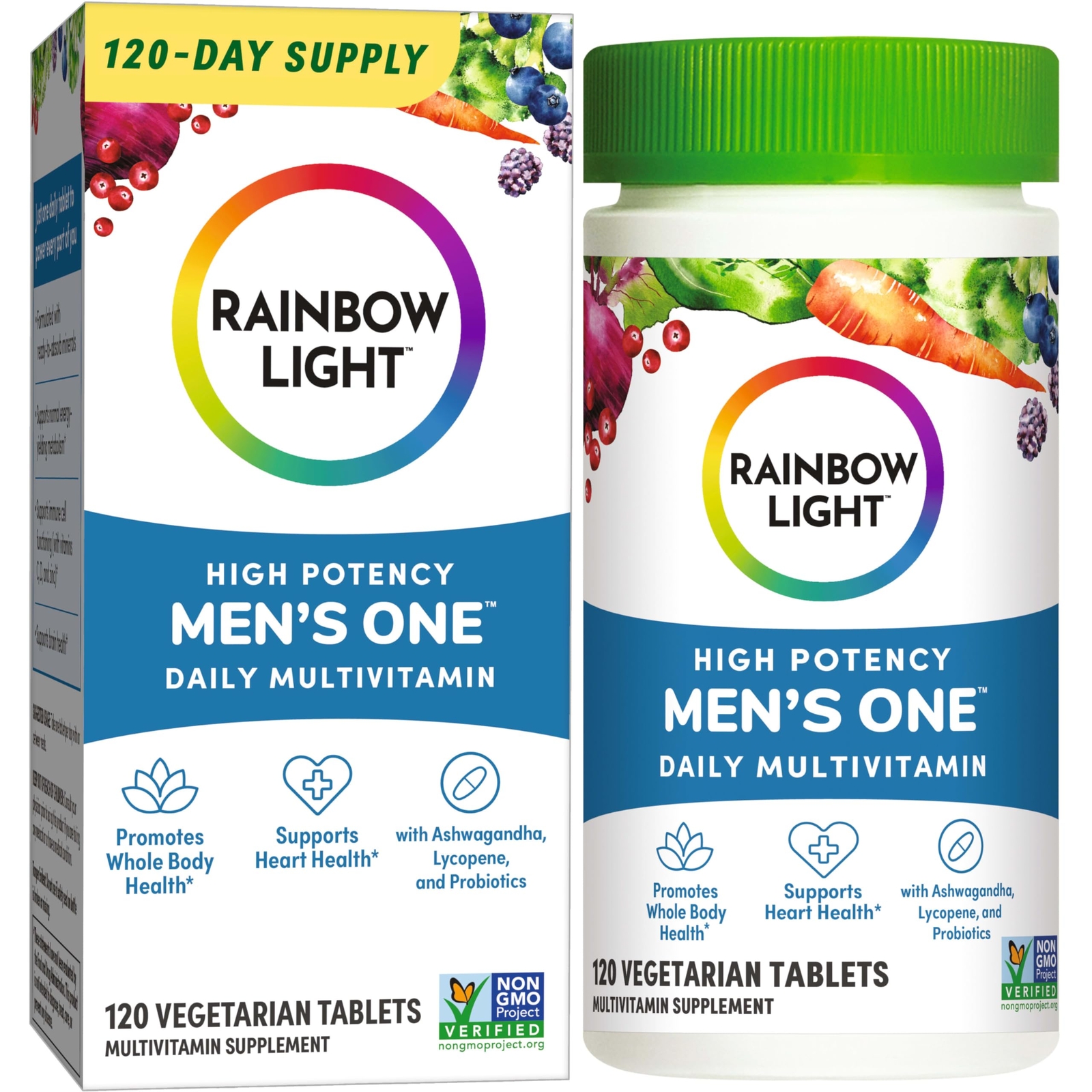 Rainbow Light Men\'s One High Potency Multivitamin 120 Count Non GMO