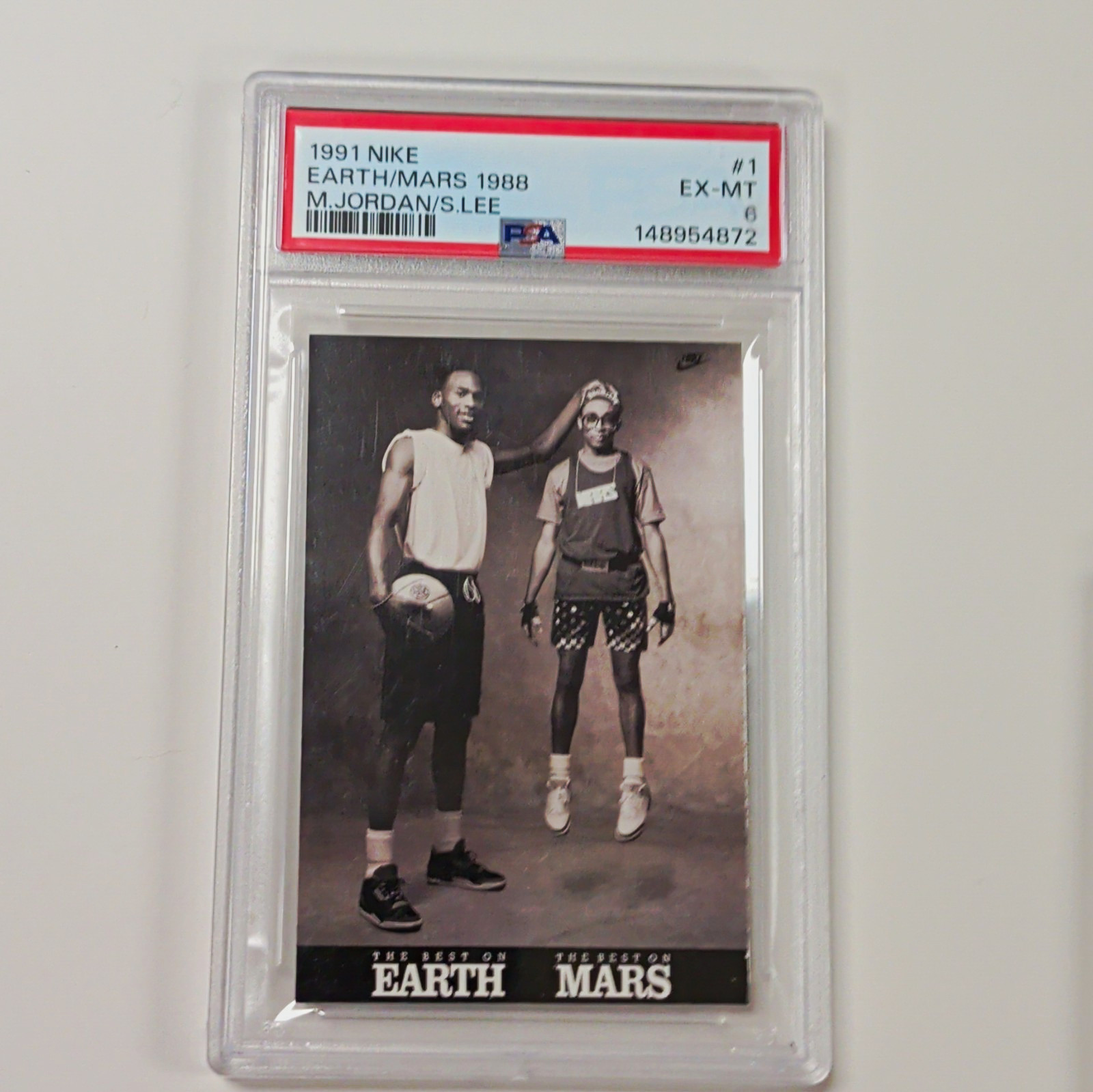 Nike 1991 Michael Jordan/Mars Blackmon Earth/Mars #1 Bulls PSA 6 Nike 1991 Michael Jordan/Mars Blackmon Earth/Mars #1 Bulls PSA 6