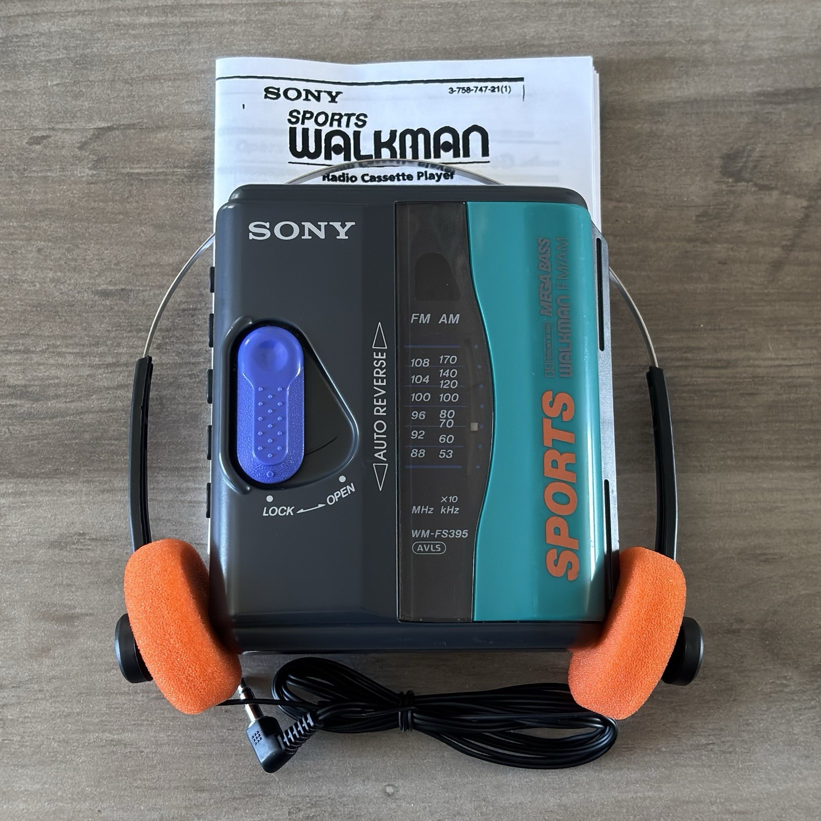 Sony Sports Walkman WM-FS395 AM/FM Cassette Player - New Belt - Reconditioned