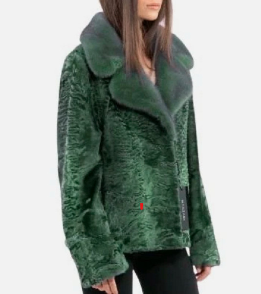 NEW GLAMOROUS Vintage REAL Persian Lamb Fur Jacket Mink Fur Collar /Coat/Green NEW GLAMOROUS Vintage REAL Persian Lamb Fur Jacket Mink Fur Collar /Coat/Green