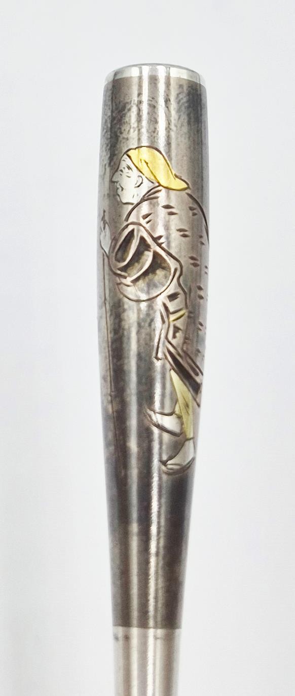 FINE JAPANESE SOLID SILVER & GOLD CIGARETTE HOLDER c1910 SIGNED FINE JAPANESE SOLID SILVER & GOLD CIGARETTE HOLDER c1910 SIGNED