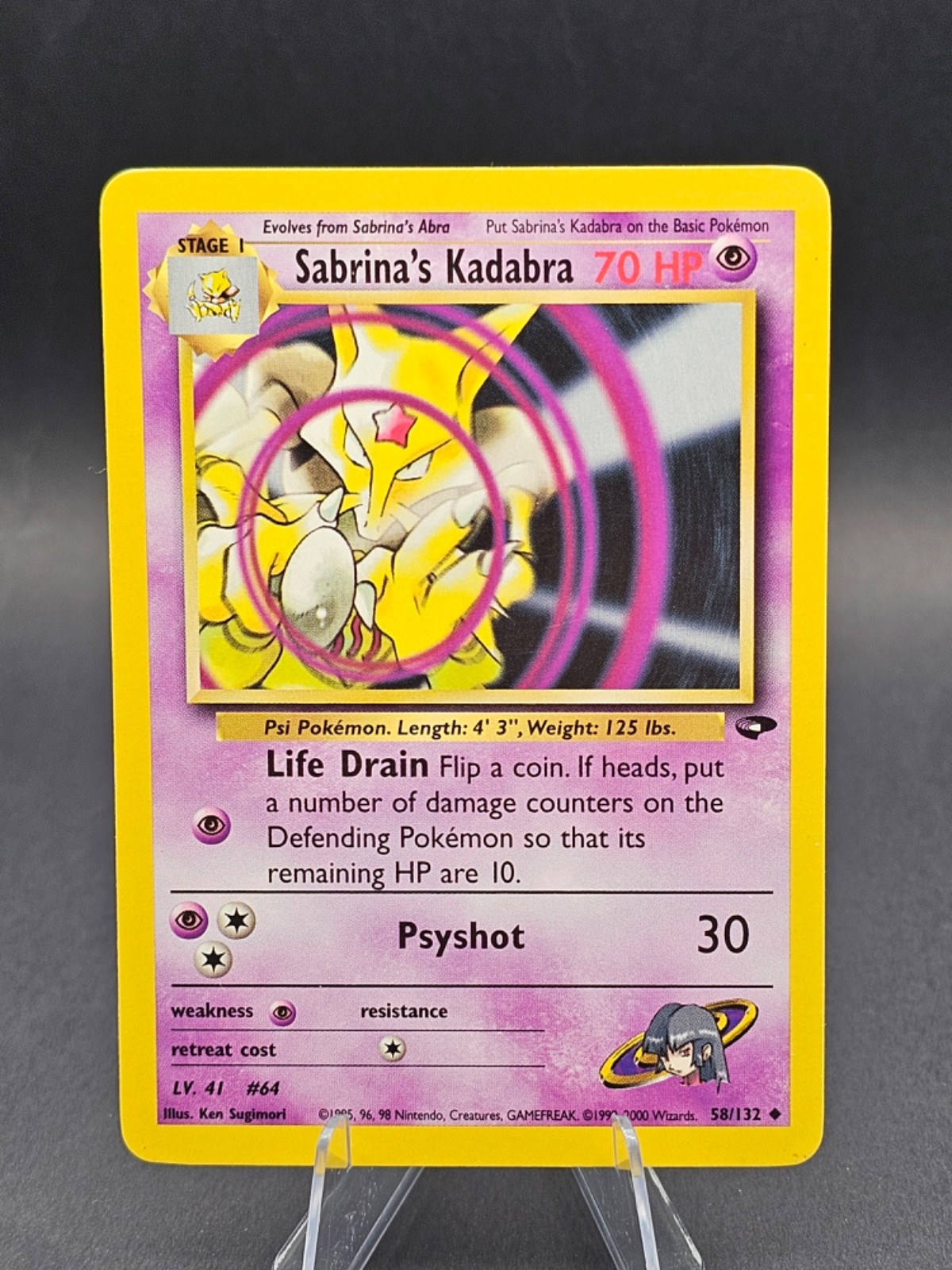 Pokémon TCG Vintage 2000 Sabrina\'s Kadabra Uncommon Gym Challenge 58/132 LP Pokémon TCG Vintage 2000 Sabrina\'s Kadabra Uncommon Gym Challenge 58/132 LP