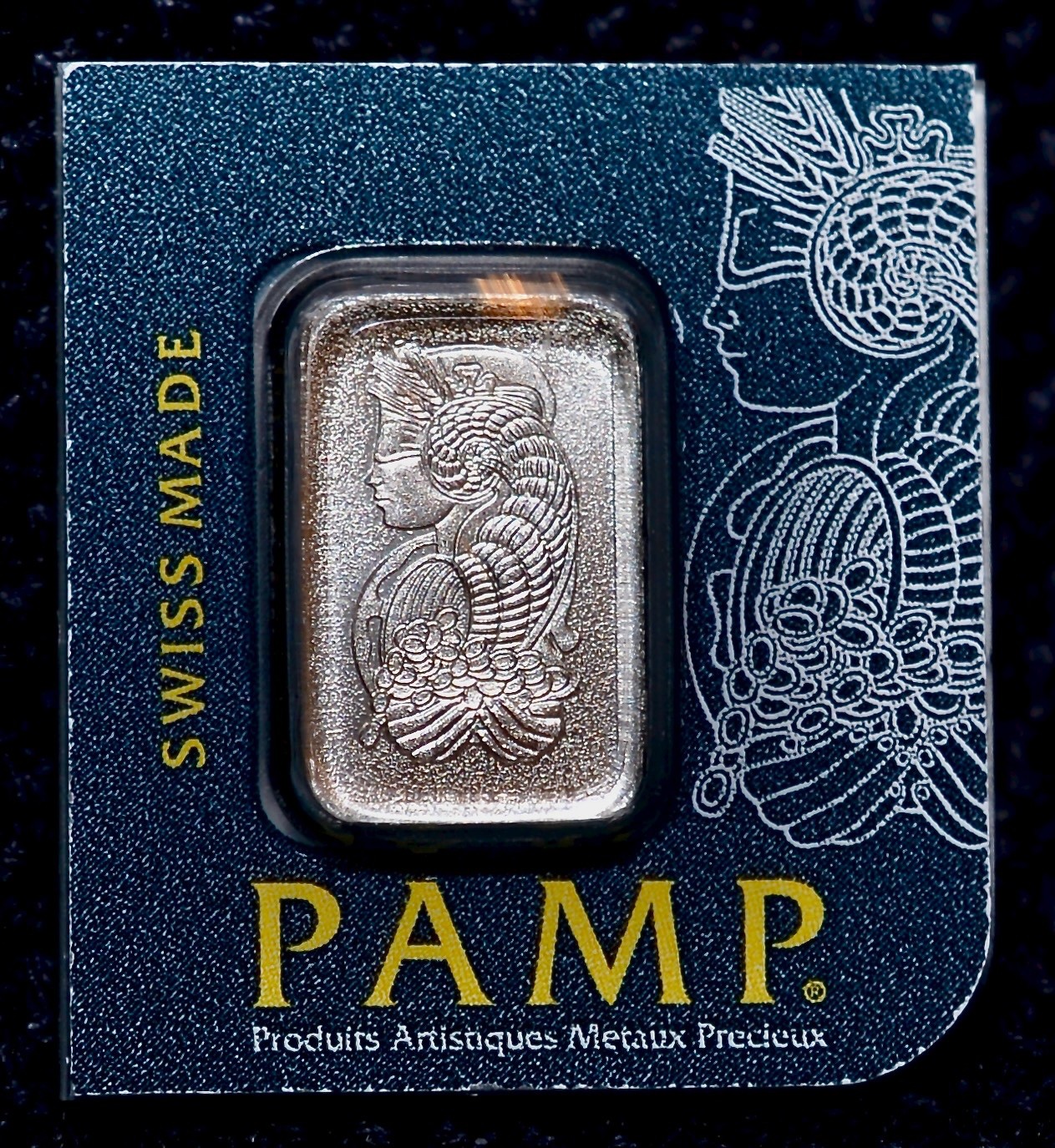 1 gram Pamp Suisse Veriscan .9995 Platinum Bar W/Assay~Free Silver Bar