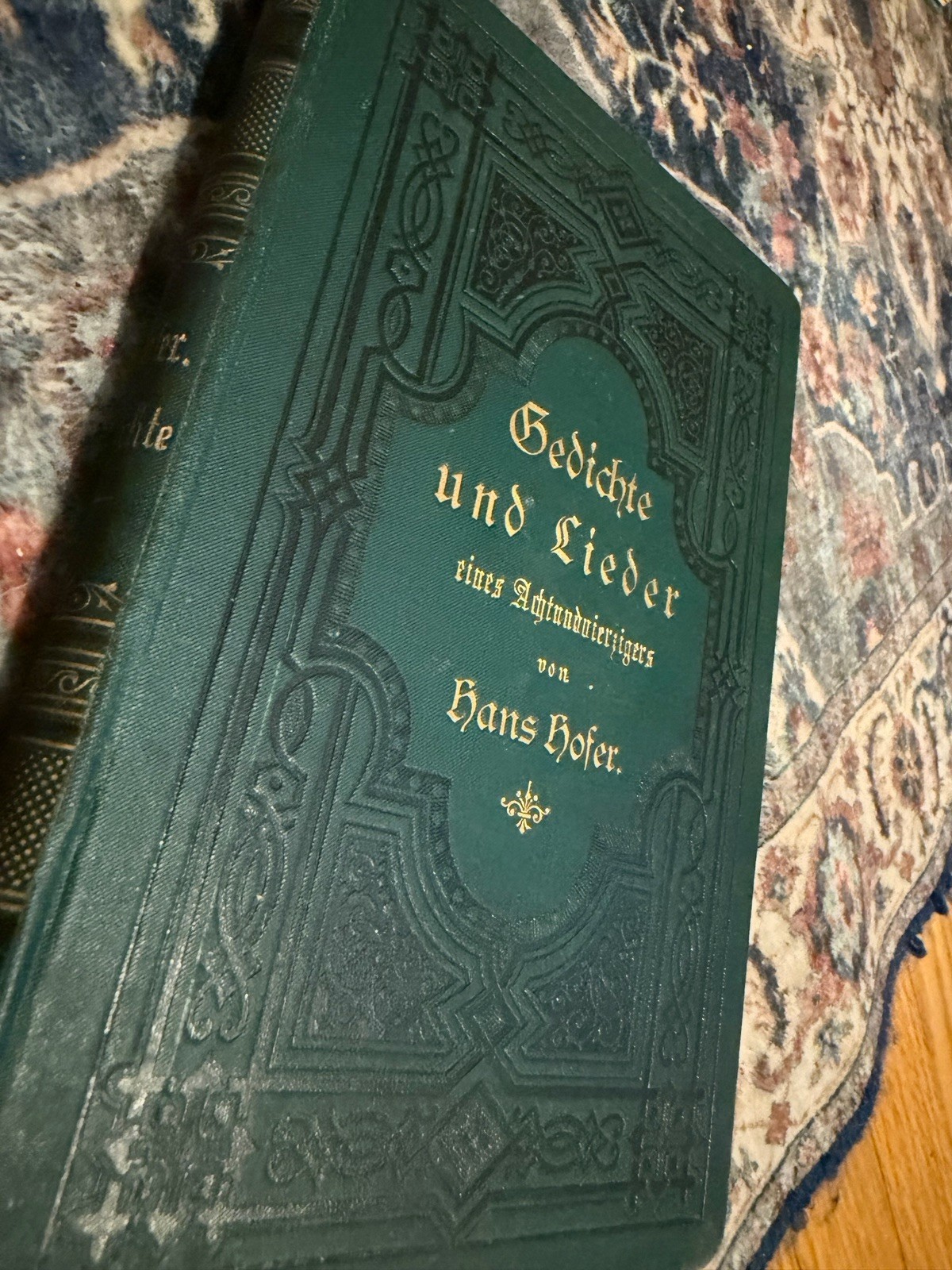 Hans Hoofer Gedichte und Lieder eines Schauspielers Signed Antiquarian HC 1880 Hans Hoofer Gedichte und Lieder eines Schauspielers Signed Antiquarian HC 1880