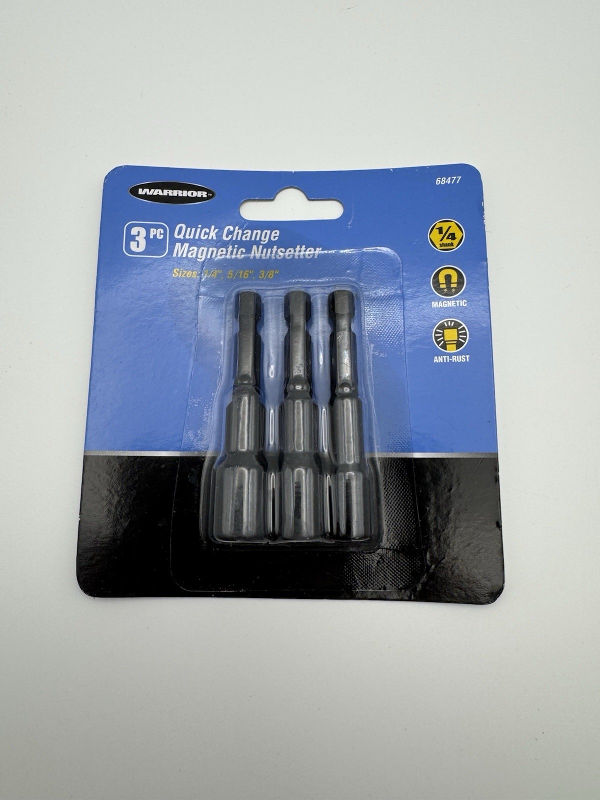 WARRIOR Quick Release Magnetic SAE Nut Setter Set 3 Piece WARRIOR Quick Release Magnetic SAE Nut Setter Set 3 Piece