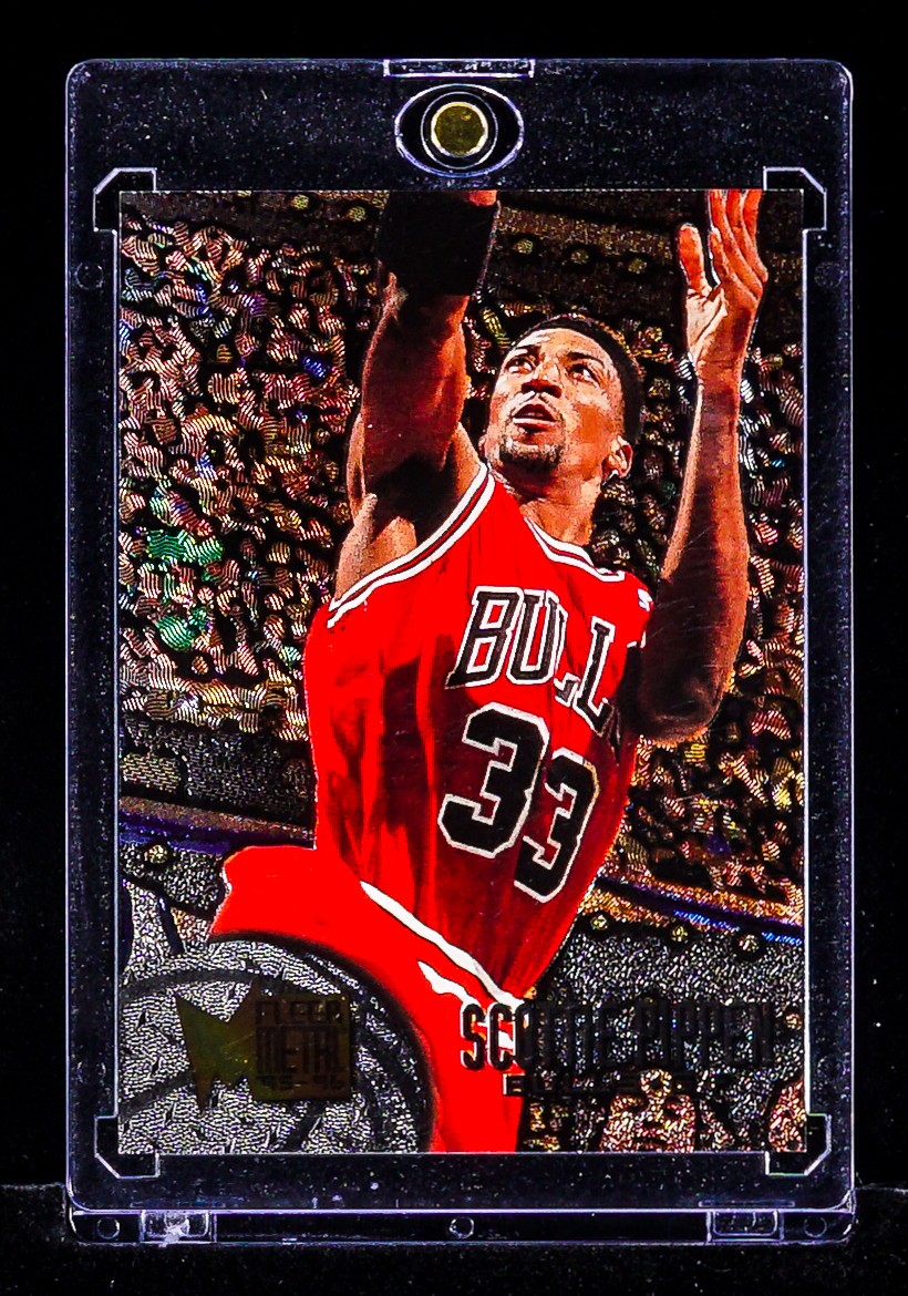 Scottie Pippen VINTAGE ETCHED METAL FOIL CARD 1995-96 Fleer Metal Bulls