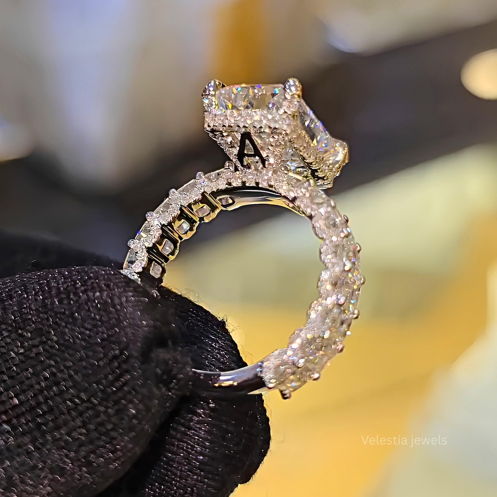 5CT IGI Certified Radiant Cut Lab Grown Diamond Engagement Ring, 14K Solid Gold
