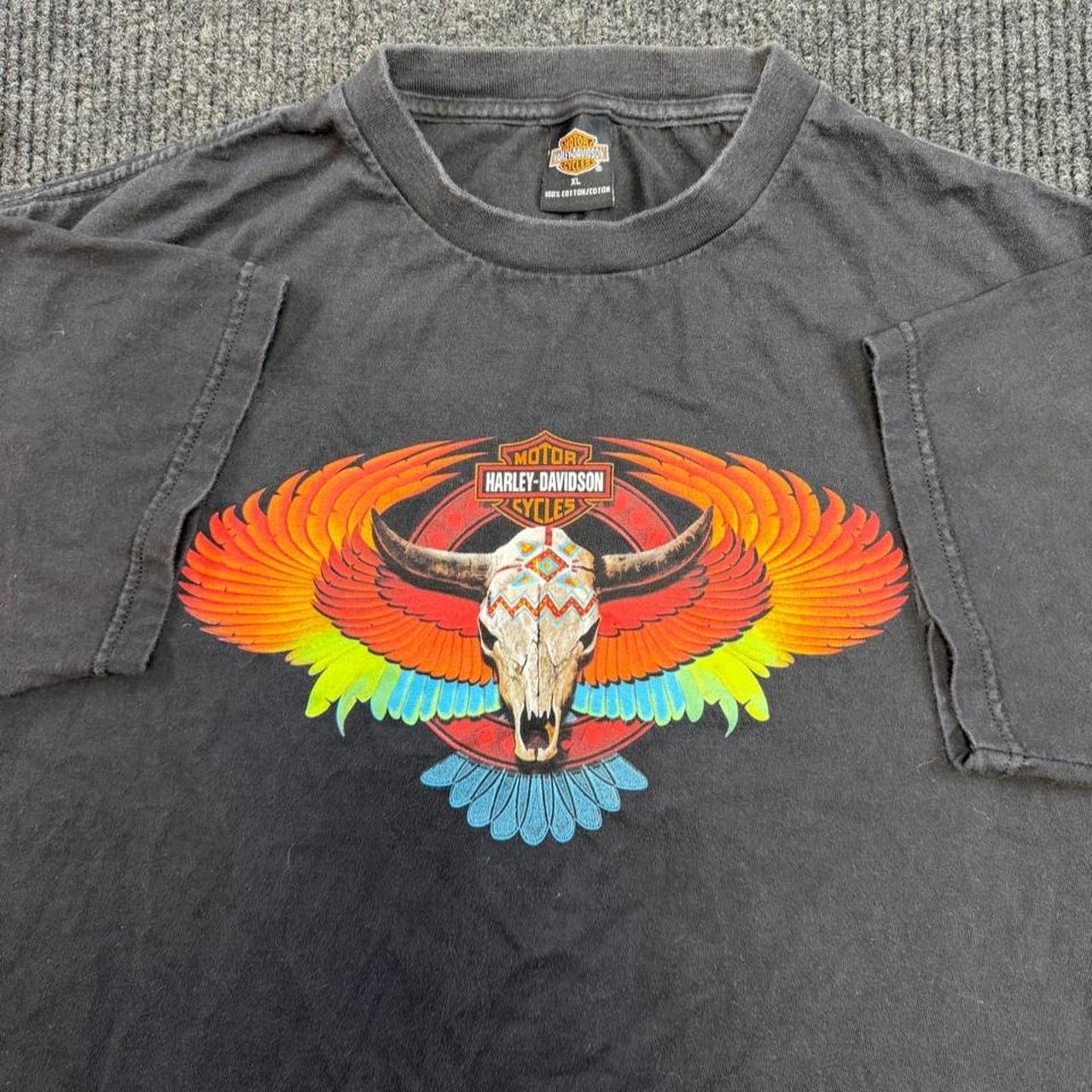 Vintage 90s Harley Davidson Huntsville AL Graphic T-Shirt Black Mens XL Biker