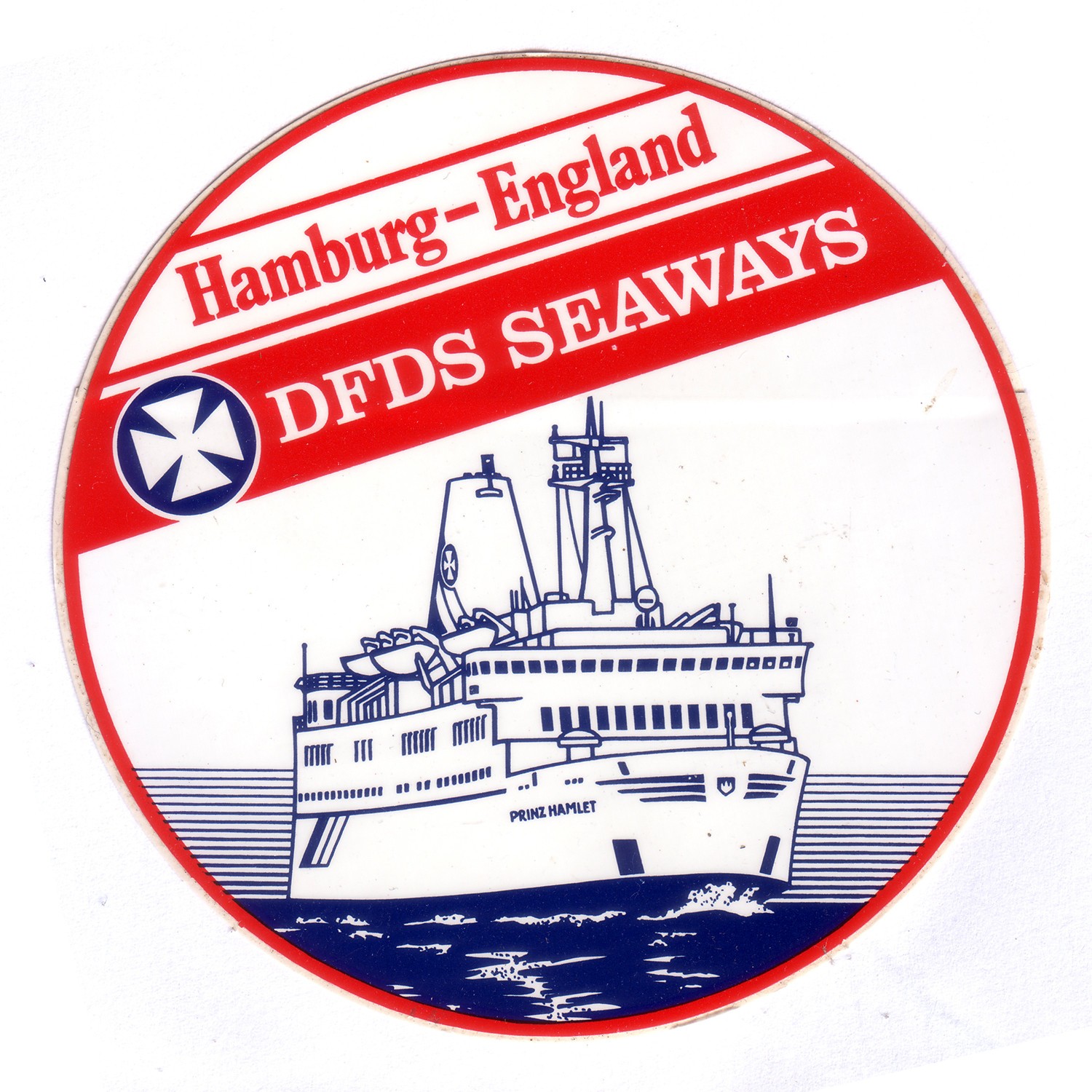 DFDS SEAWAYS FERRY STICKER - HAMBURG - ENGLAND DFDS SEAWAYS FERRY STICKER - HAMBURG - ENGLAND