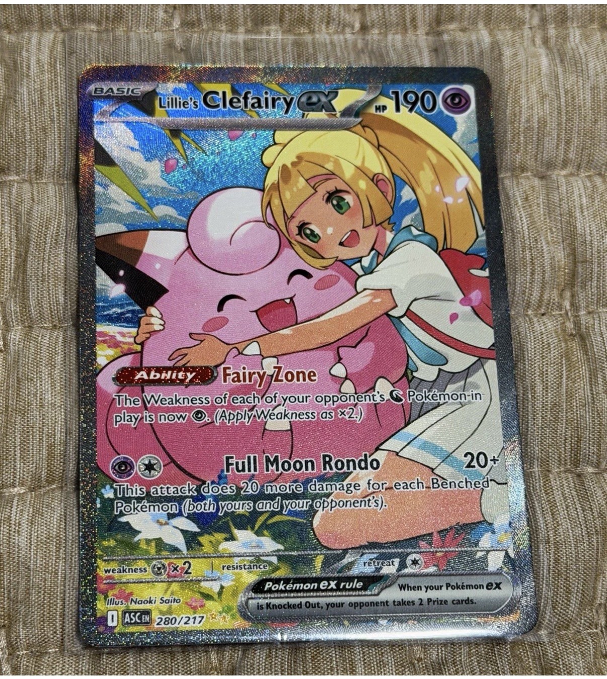 Lillie's Clefairy ex 280/217 SV 151 Full Art Holo English 2023 Lillie's Clefairy ex 280/217 SV 151 Full Art Holo English 2023