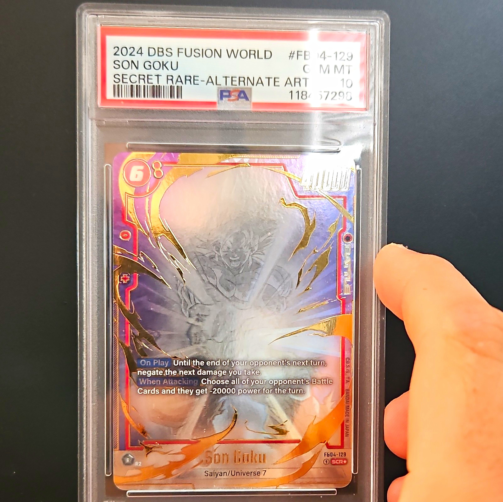 PSA 10 2024 DBS Fusion World Son Goku FB04-129 Secret Rare Foil Alt Art PSA 10 2024 DBS Fusion World Son Goku FB04-129 Secret Rare Foil Alt Art