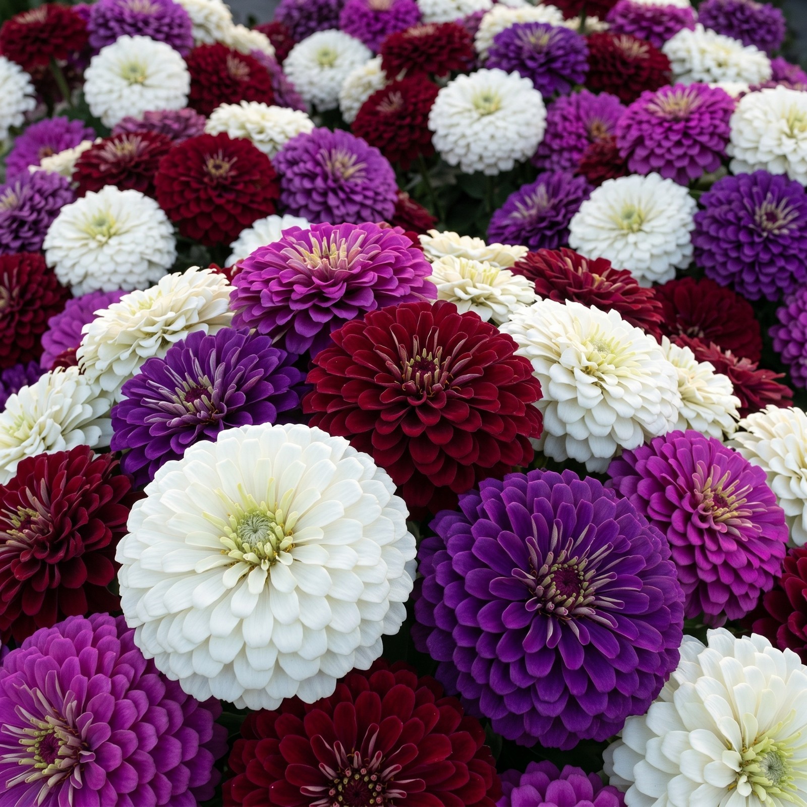 Zinnia GIGANTICA FROSTED MOONLIGHT Mix Romantic Huge Double Blooms 50 Seeds