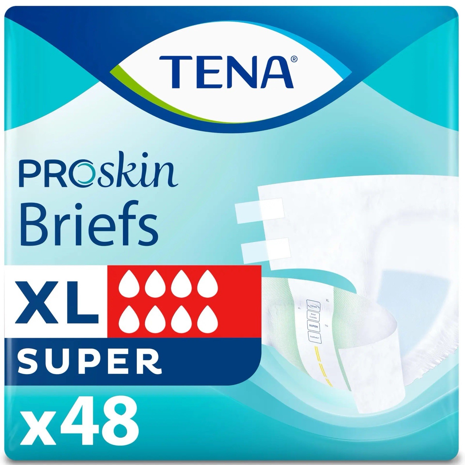 48 Ct TENA ProSkin Briefs Adult Diapers with Tabs Maximum Absorbency XL Unisex 48 Ct TENA ProSkin Briefs Adult Diapers with Tabs Maximum Absorbency XL Unisex