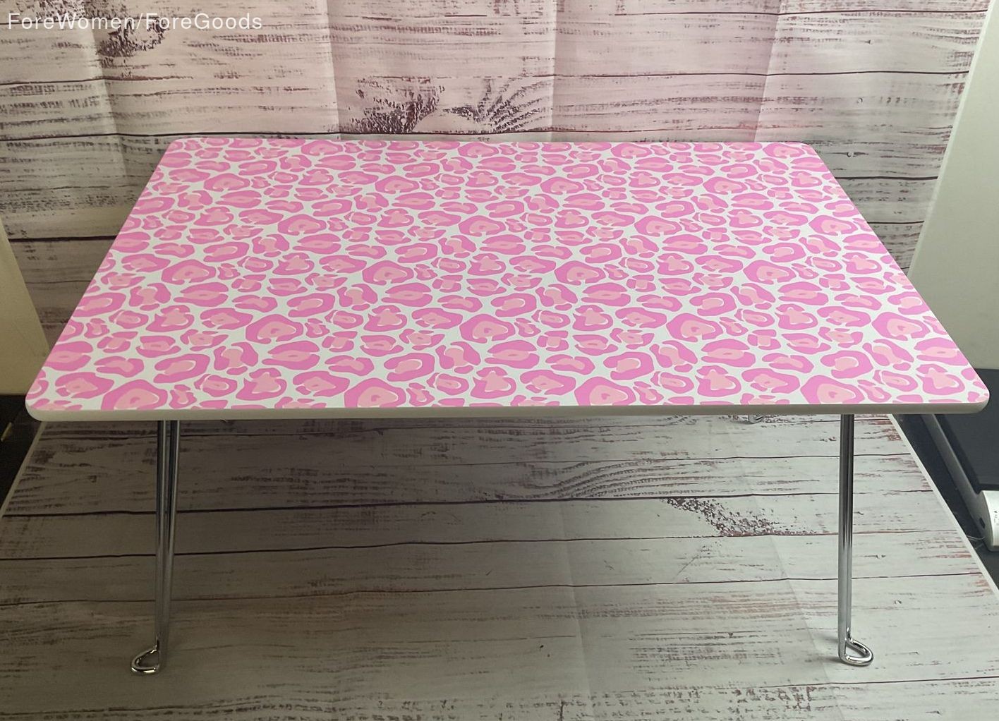 Vintage Lillian Vernon Pink Leopard Collapsible Study Table NOB Vintage Lillian Vernon Pink Leopard Collapsible Study Table NOB