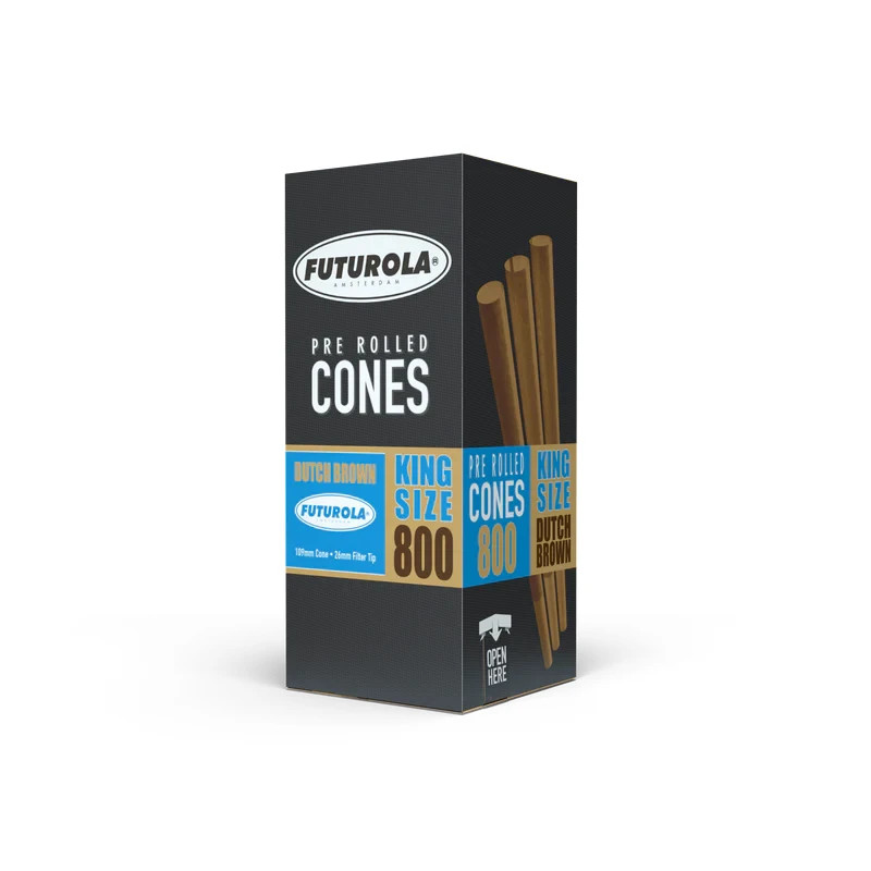 Futurola King Size Dutch Brown Pre-Rolled Cones 109/26 - Case of 800 Futurola King Size Dutch Brown Pre-Rolled Cones 109/26 - Case of 800