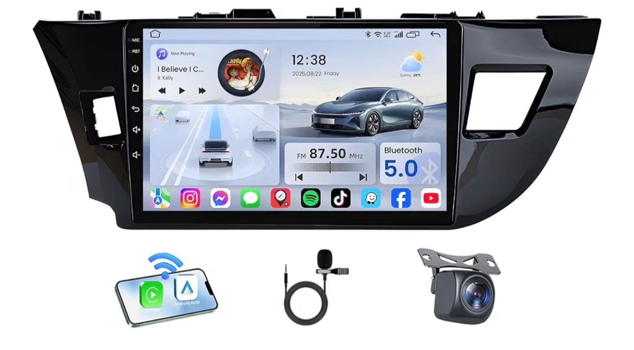 10”Car Radio Stereo for Toyota Corolla 2014-2016 Android 15 1080P Backup Camera