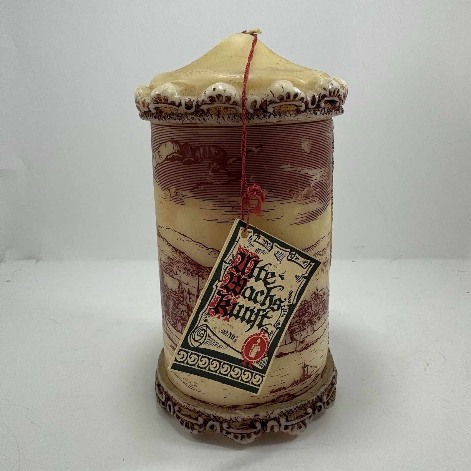 Vintage German Ulte Wachs Kunft Hand Carved Trier Red Design On Wax New With Tag Vintage German Ulte Wachs Kunft Hand Carved Trier Red Design On Wax New With Tag