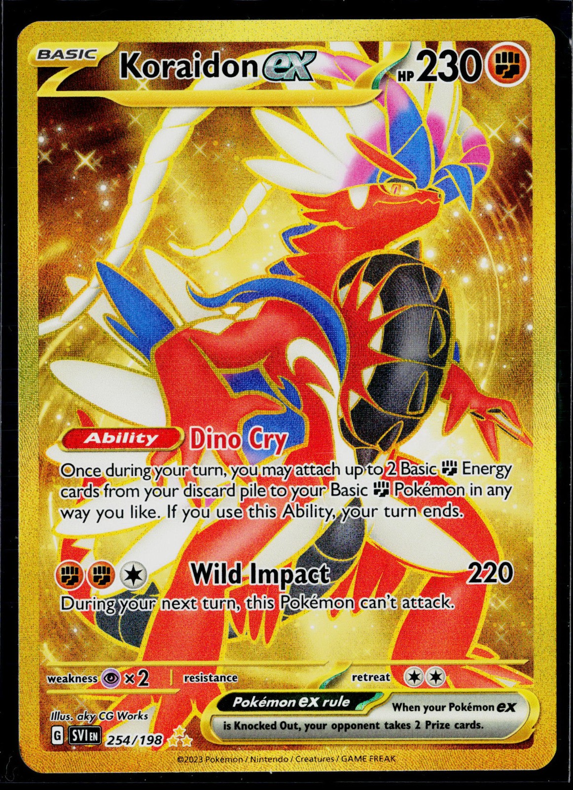 Koraidon ex Holo Hyper Rare SV01: Scarlet & Violet Base Set 254/198 NM Koraidon ex Holo Hyper Rare SV01: Scarlet & Violet Base Set 254/198 NM