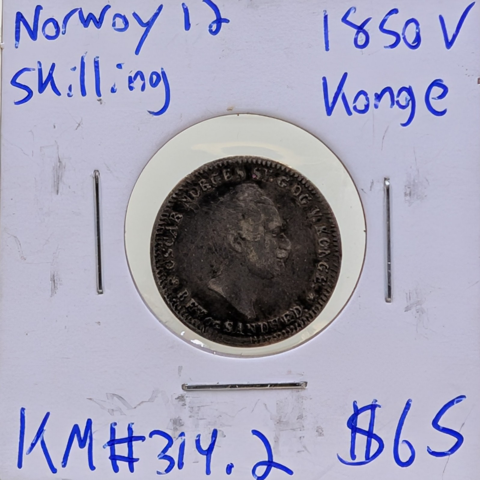 1850 V Norway 12 Skilling Konge Km#314.2 1850 V Norway 12 Skilling Konge Km#314.2