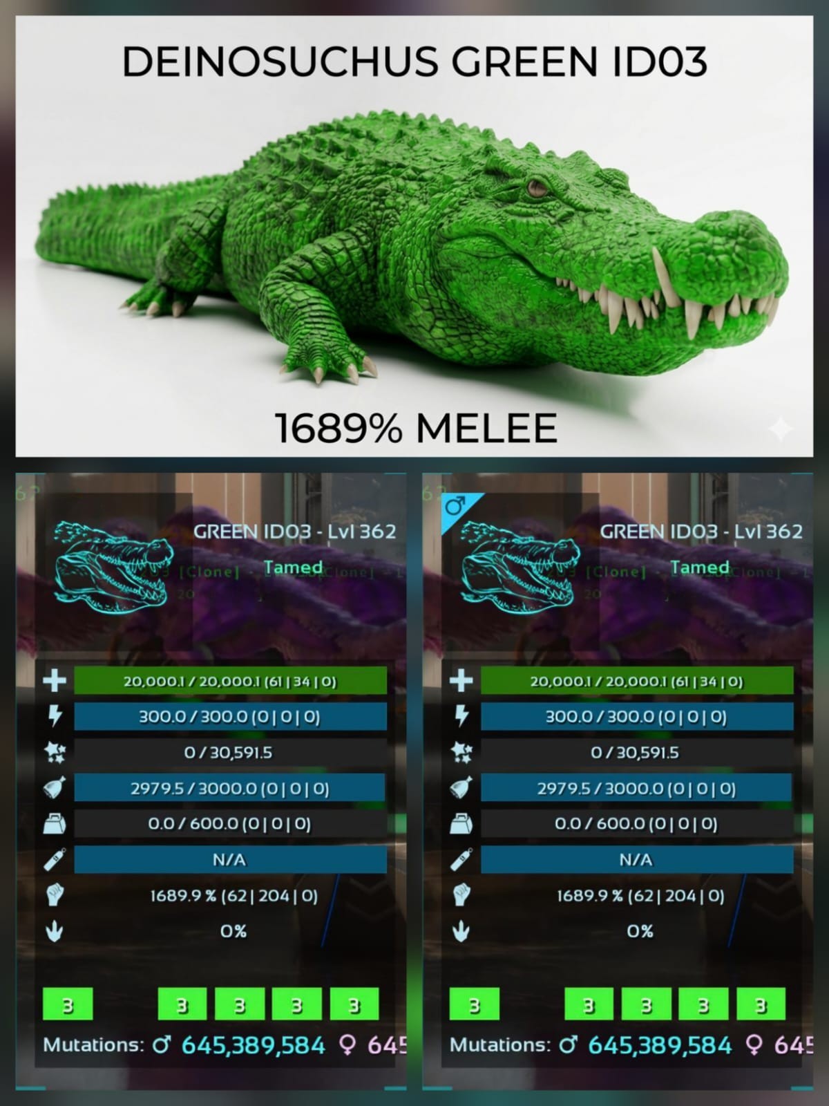 DEINOSUCHUS TOP STATS Baby Pair - Ark Survival Ascended PVE Official PC/XBX/PS5