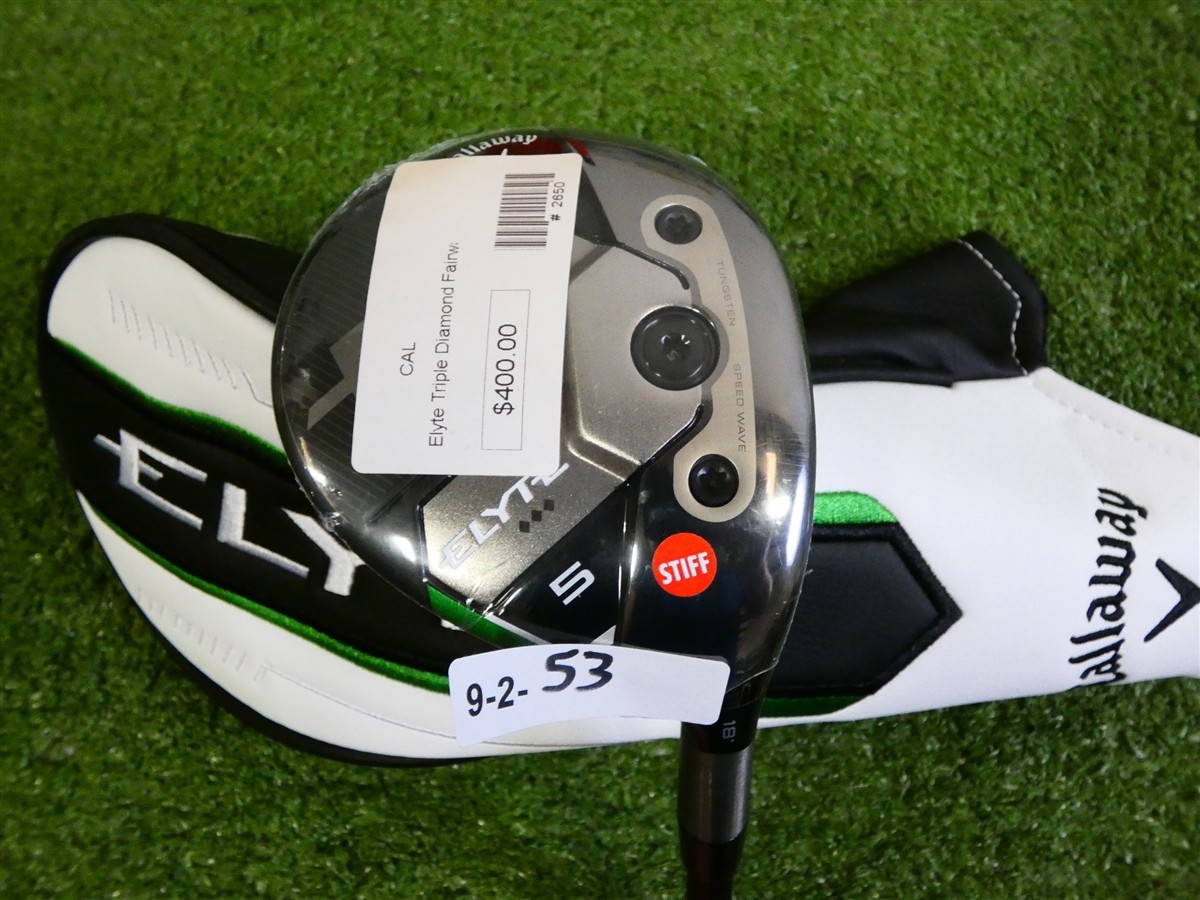 Callaway Elyte Triple Diamond 18* 5 Wood Tensei 1K Black 75 Stiff with HC New Callaway Elyte Triple Diamond 18* 5 Wood Tensei 1K Black 75 Stiff with HC New