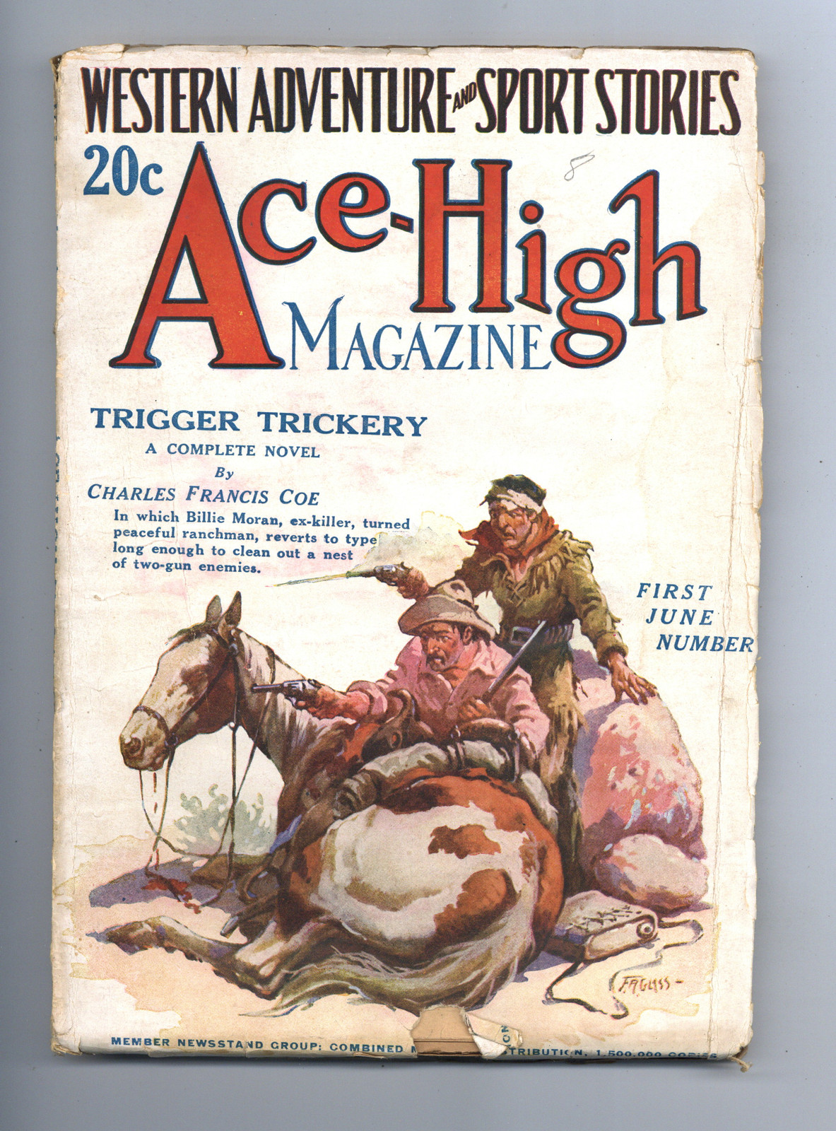Ace-High Magazine Pulp Jun 1925 Vol. 23 #3 GD