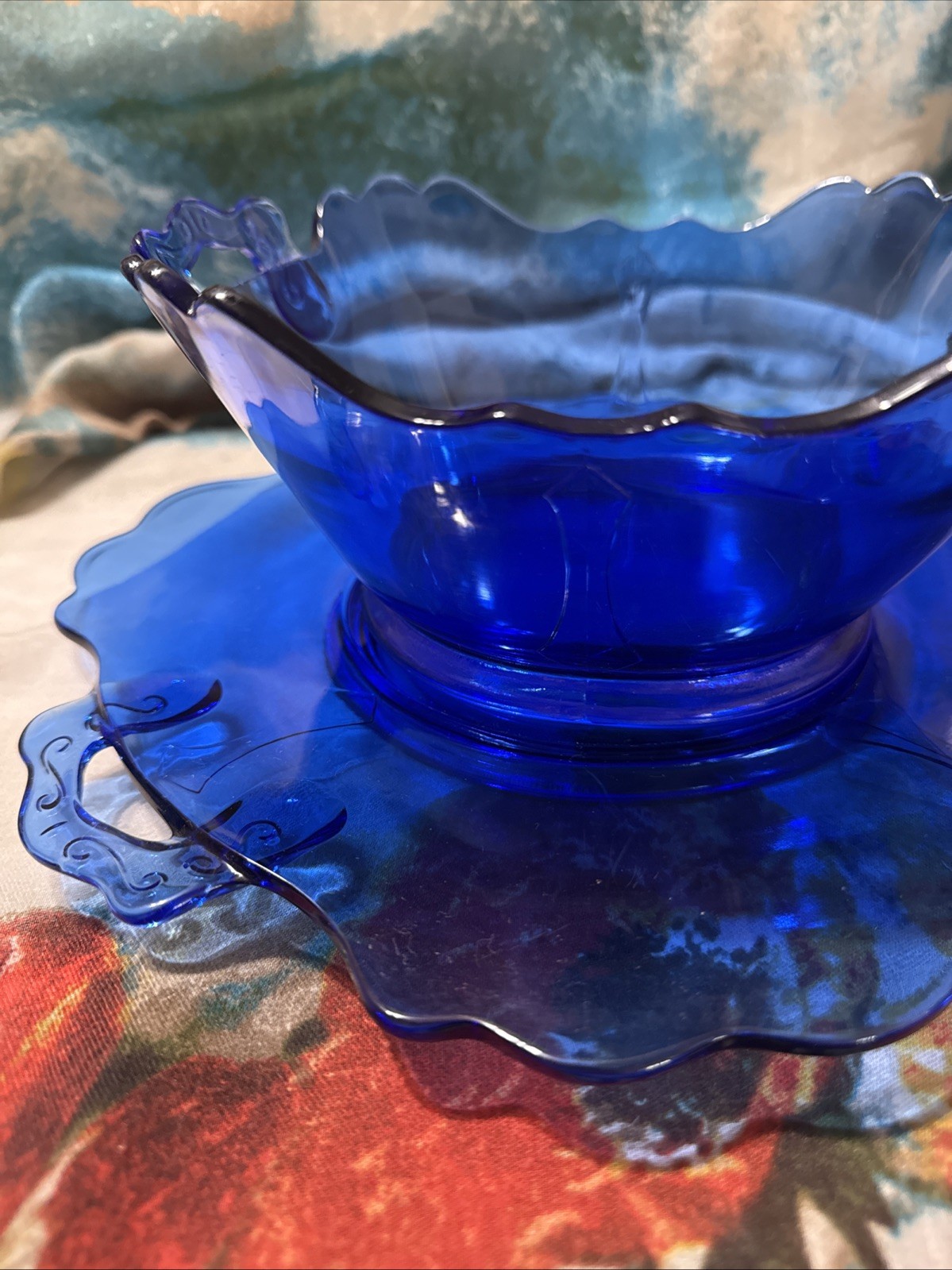 Vintage LE Smith Mt Pleasant Cobalt Blue Glass 8\