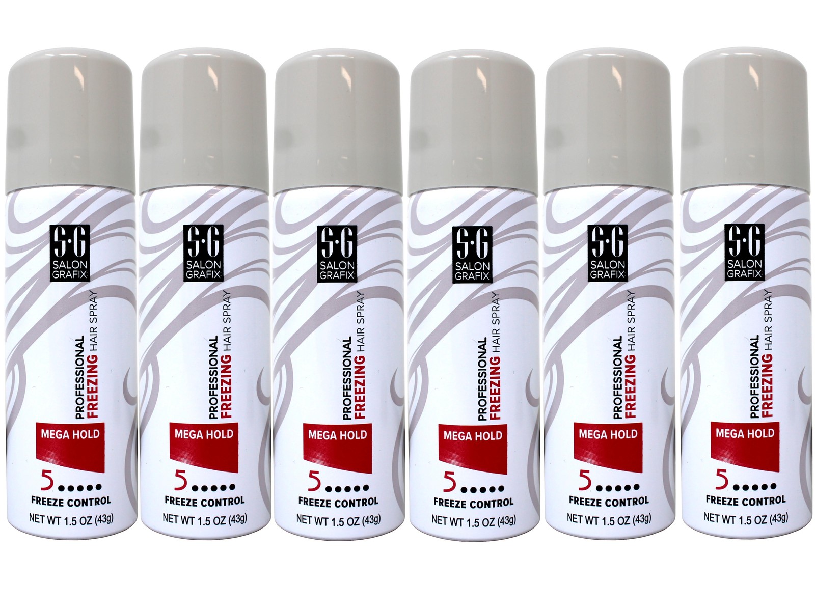 Salon Grafix Professional Hold Freezing Hair Spray Travel Size 1.5 Ounce 6 Pack
