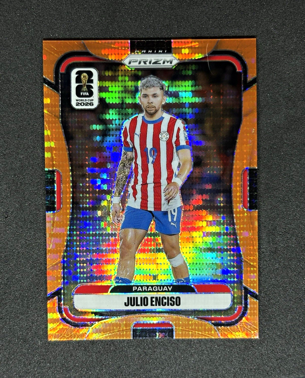 Panini 2026 Prizm FIFA World Cup Julio Enciso Paraguay #347 Orange Prizm /99 Panini 2026 Prizm FIFA World Cup Julio Enciso Paraguay #347 Orange Prizm /99