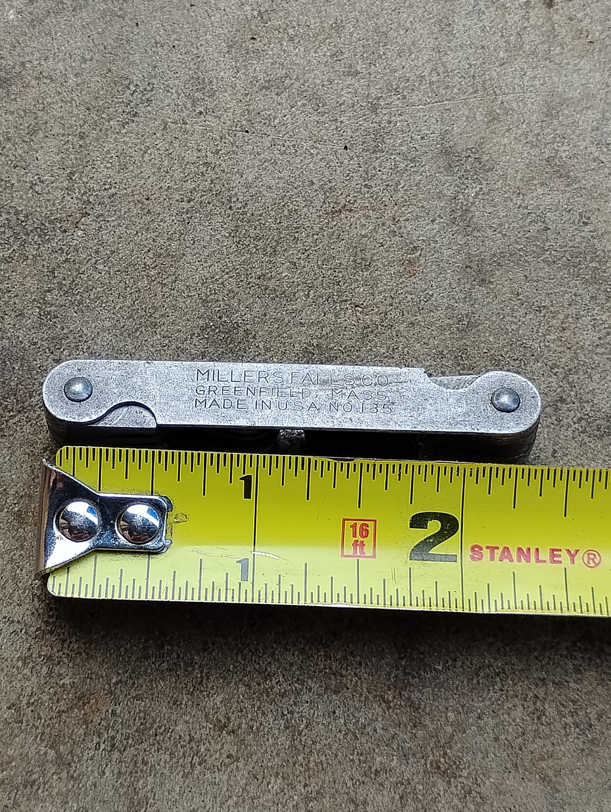 Vintage MILLERS FALLS CO. No. 135 Thread Screw Pitch Gauge USA Vintage MILLERS FALLS CO. No. 135 Thread Screw Pitch Gauge USA