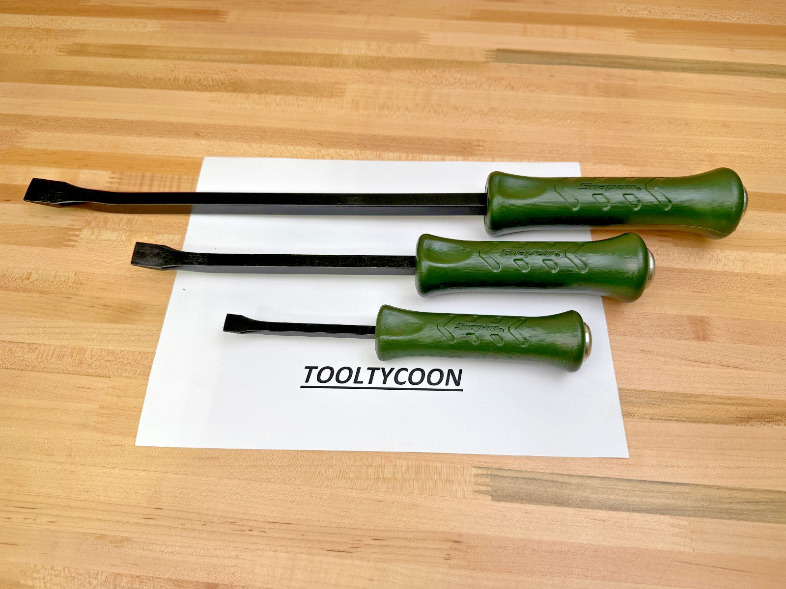 Snap-on Tools USA NEW RARE COMBAT GREEN 3pc Hard Grip Striking Prybar Set NOS Snap-on Tools USA NEW RARE COMBAT GREEN 3pc Hard Grip Striking Prybar Set NOS