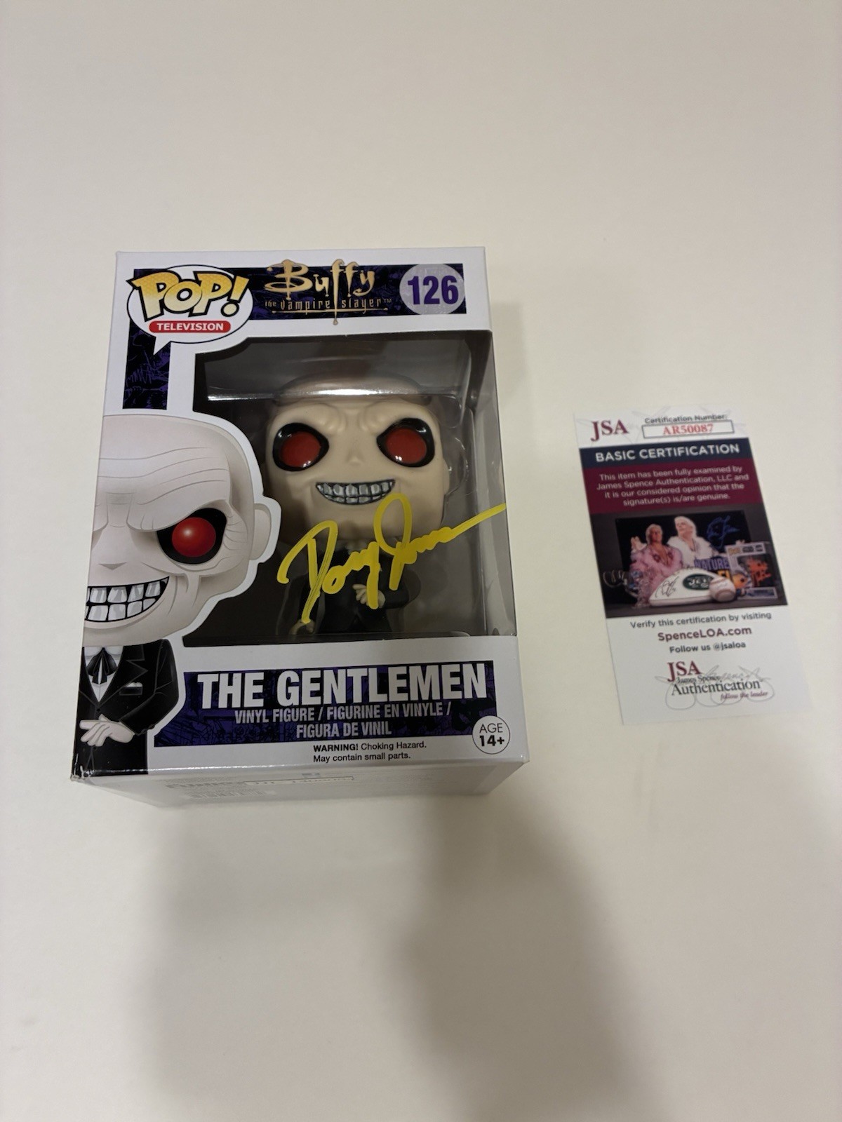 Doug Jones Autographed Buffy The Gentlemen Funko Pop 126 Signed JSA Vaulted READ Doug Jones Autographed Buffy The Gentlemen Funko Pop 126 Signed JSA Vaulted READ