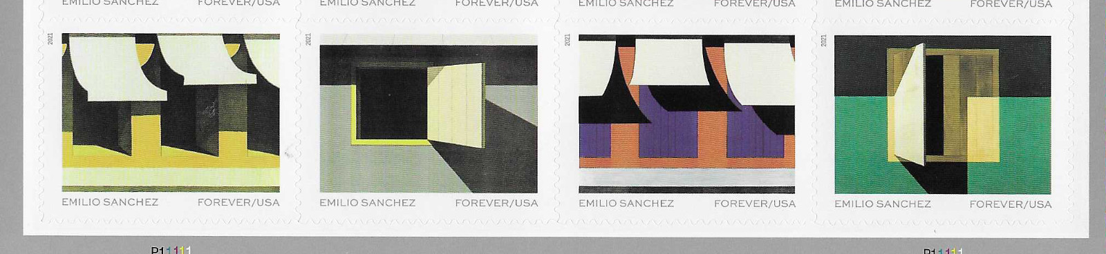 2021 US 5594-5597 STRIP OF 4 EMILIO SANCHEZ FOREVER RATE (PERFORATED) MNH
