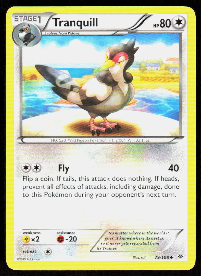 Tranquill 79/108 Uncommon Roaring Skies Pokemon Moderately Played Tranquill 79/108 Uncommon Roaring Skies Pokemon Moderately Played