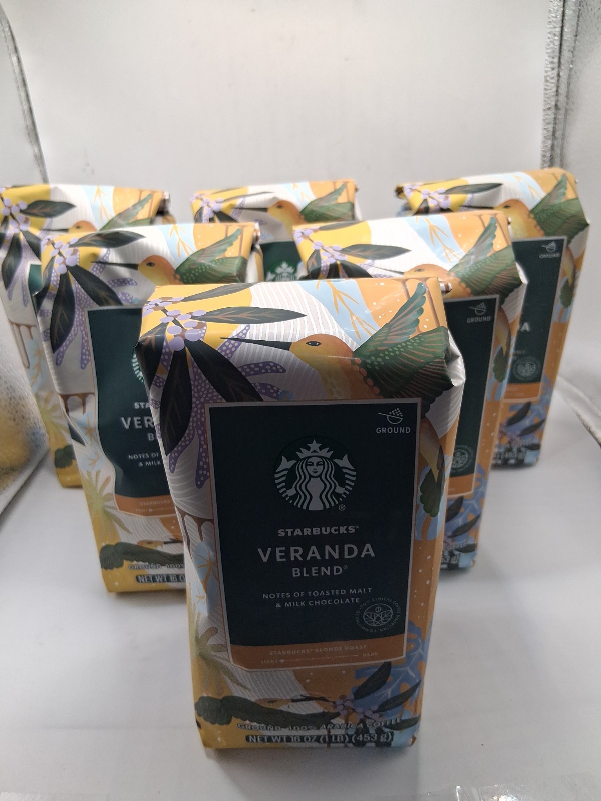 6x Starbucks Veranda Blend Blonde Roast Ground Coffee 16 Oz. Ea. Exp:21/Sep/2026 6x Starbucks Veranda Blend Blonde Roast Ground Coffee 16 Oz. Ea. Exp:21/Sep/2026
