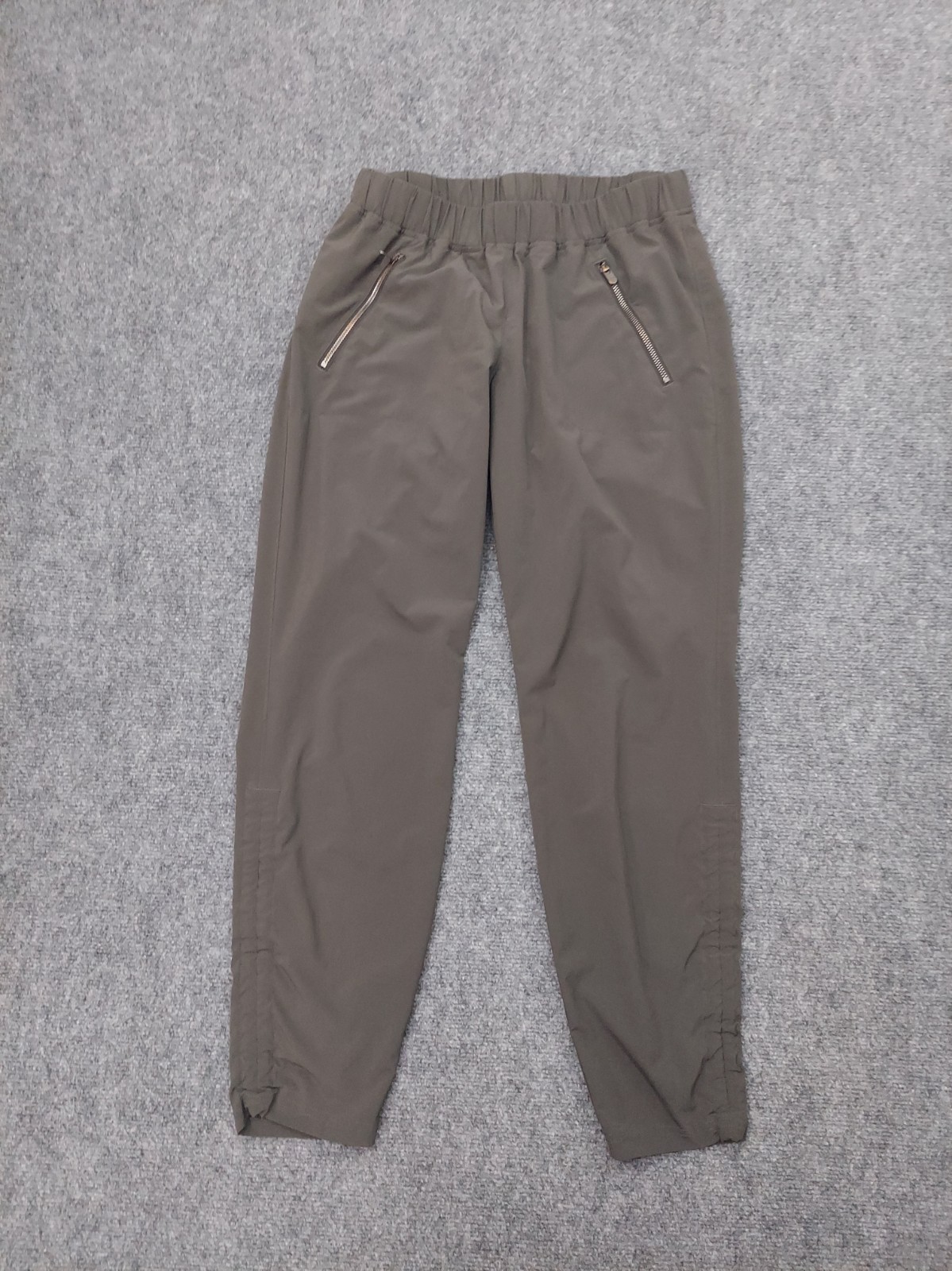 Athleta Jogger Pants Womens 4 Gray Zip Pockets Pull On Athletic Hiking Travel