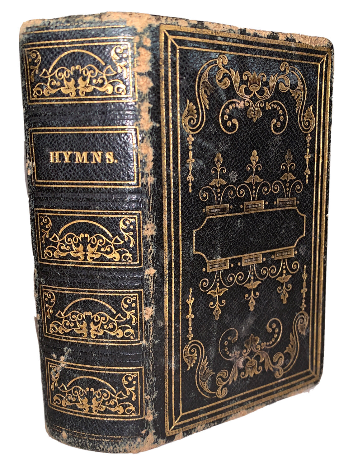 1851, FINELY BOUND METHODIST HYMN BOOK, CHARLESTON IMPRINT, BLACK LEATHER
