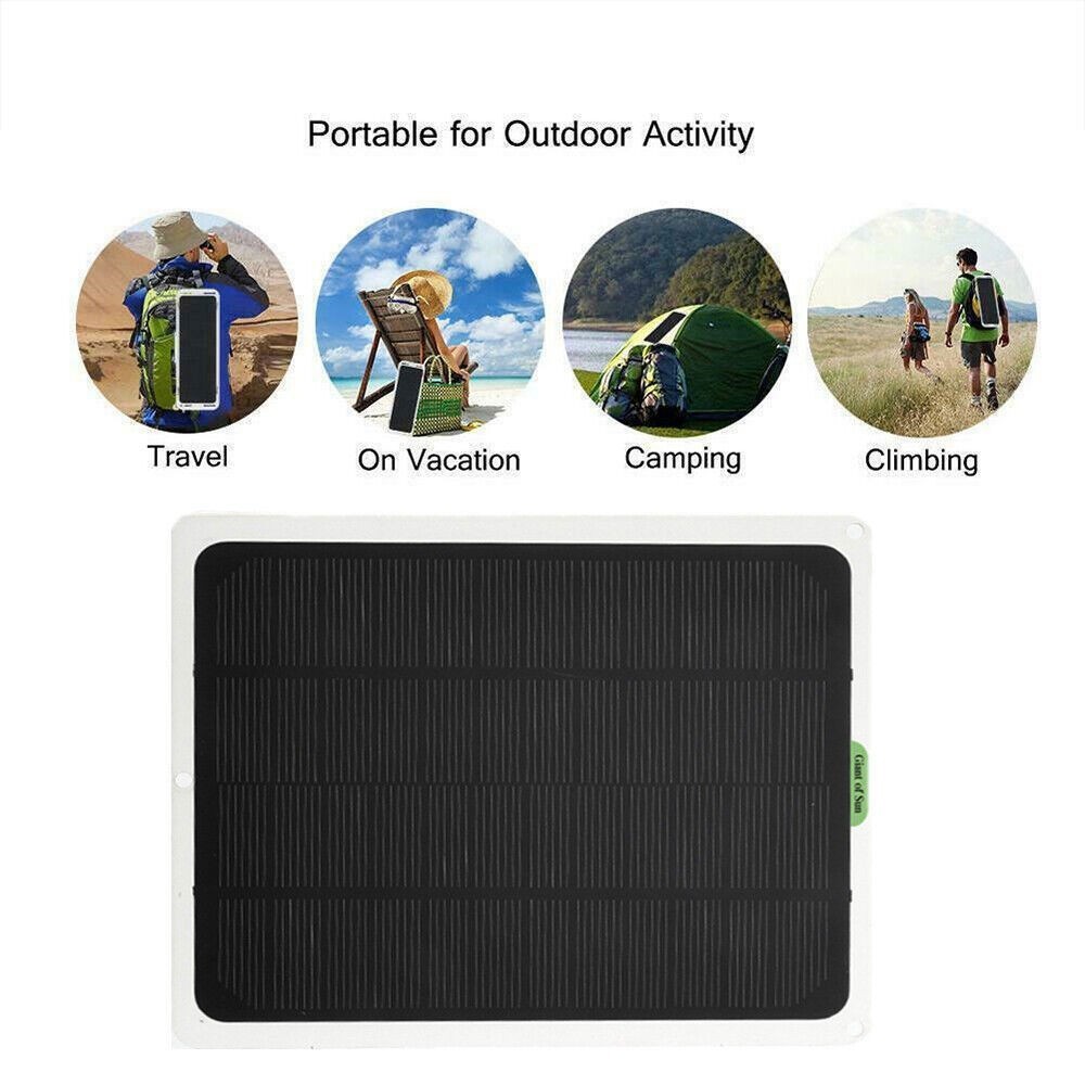 20W 12V Flexible Solar Panel Kit USB DC Waterproof Trickle Charger Maintainer