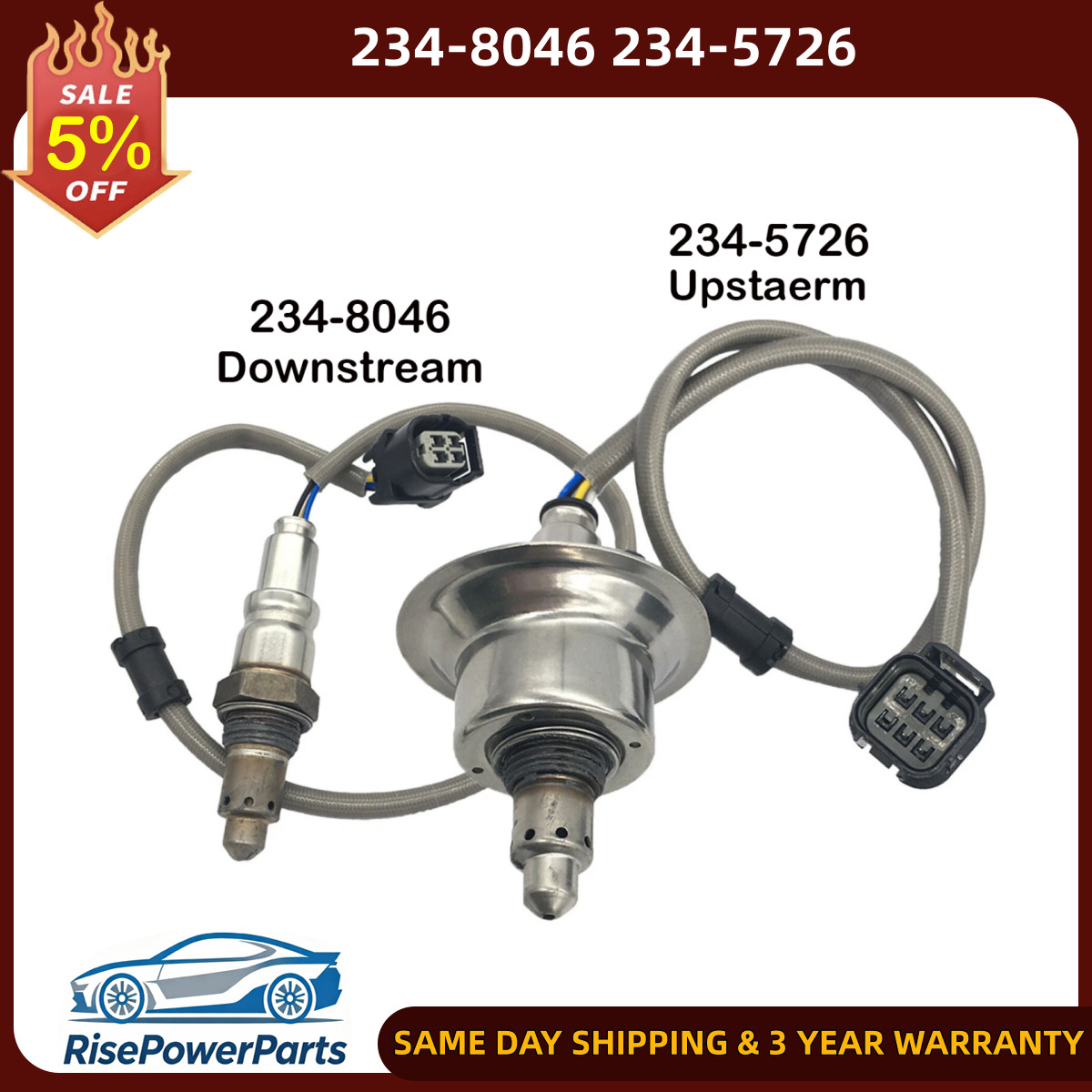 2Pcs Up&Downstream Oxygen Sensor For Honda Accord 2018-2021 Acura RDX 2019-2021